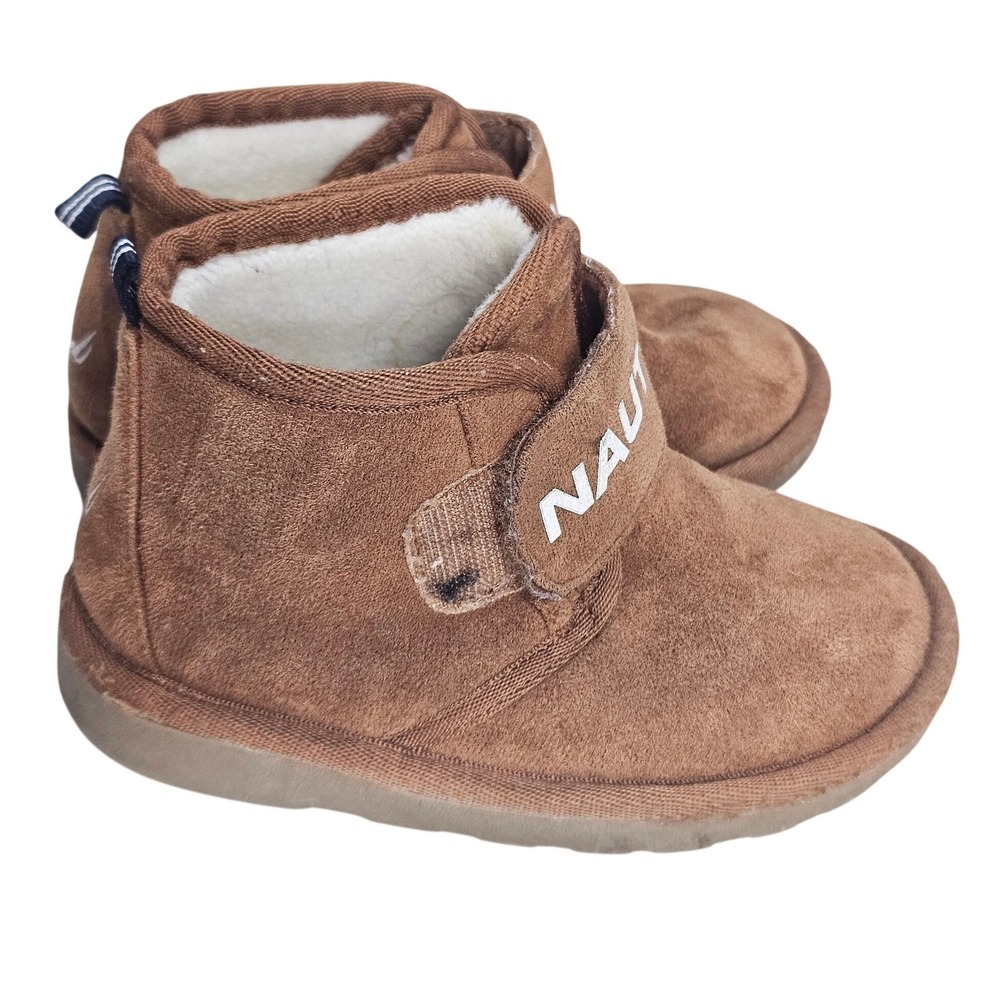 Nautica Oak Pond Toddler Brown Faux Shearling Ankle Boots Size 9 US 25 EUR